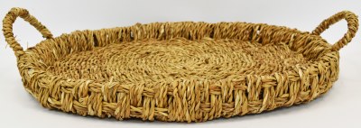 20" Oval Woven Tray by Mud Pie