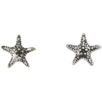 Distressed Silver Toned Starfish Earrings