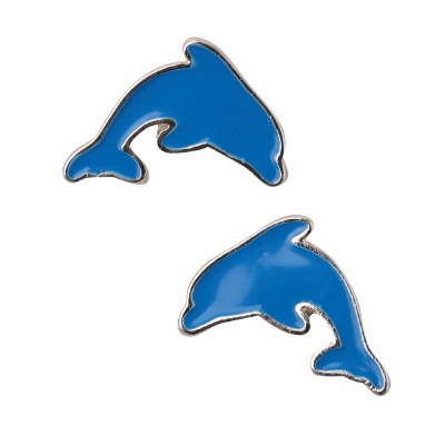 Blue Enamel Dolphin Earrings