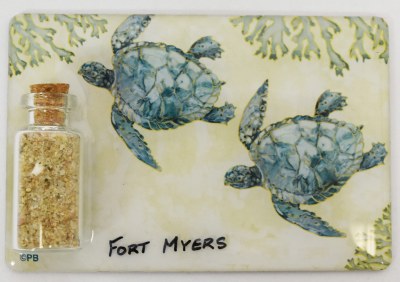 Blue Sea Turtles and a Sand Jar "Fort Myers" Magnet