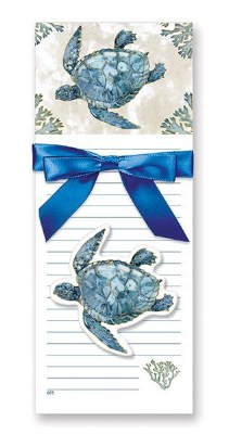 Blue Sea Turtles Magnetic Notepad