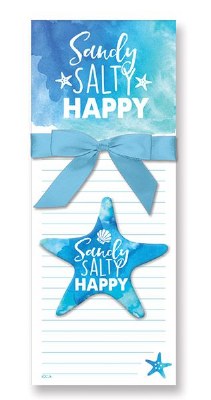 "Sandy, Salty, Happy" Magnetic Notepad