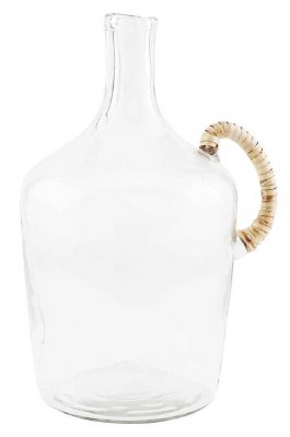 12" Clear Glass Jug With a Wrapped Handle by Mud Pie