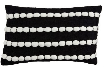 11" x 18" Black and White Stripes Decorative Pillow by Mud Pie