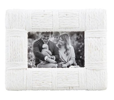 5" x 7" White Twine Picture Frame by Mud Pie