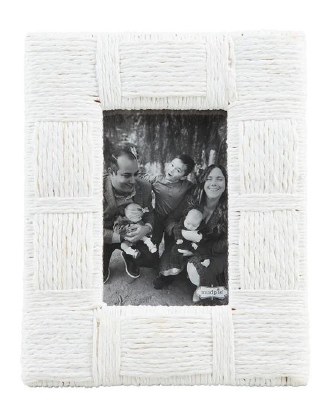 4" x 6" White Twine Picture Frame by Mud Pie