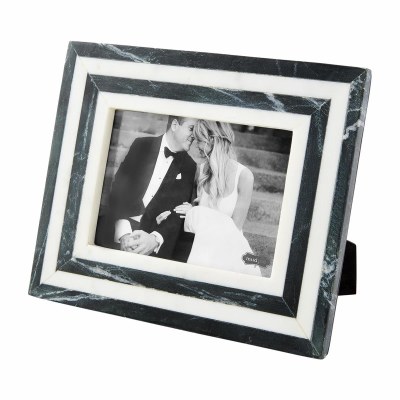 5" x 7" Black and White Marble Picture Frame by Mud Pie