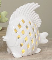 10" LED White Ceramic Fish