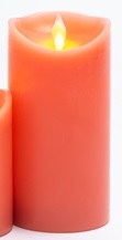 3" x 6" LED Coral Pillar Candle