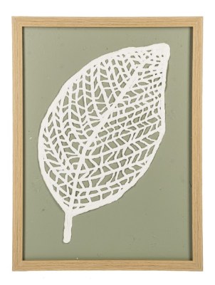 16" x 12" Paper Elm Leaf Framed Print Under Glass