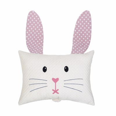 13" x 18" Pink Ear Bunny Decorative Easter Pillow