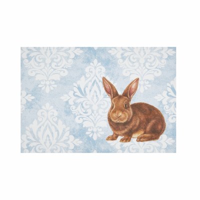 14" x 20" Brown Bunny on Blue Easter Placemat