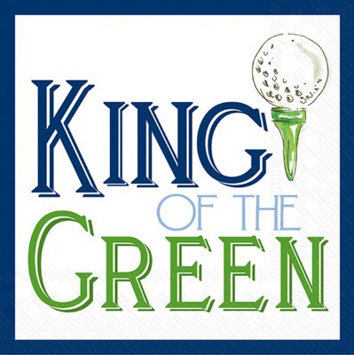 5" Square Roseanne Beck "King of the Green" Golf Beverage Napkins