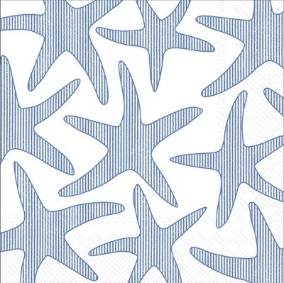 5" Square Seersucker Starfish Beverage Napkins