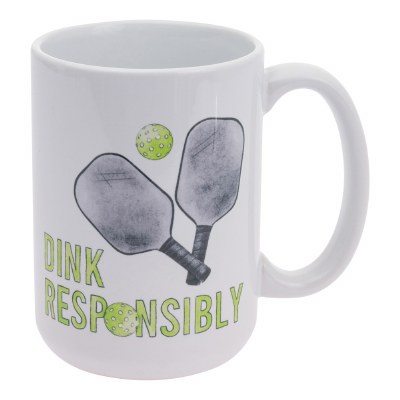15 Oz "Dink Responsibly" Pickleball Mug