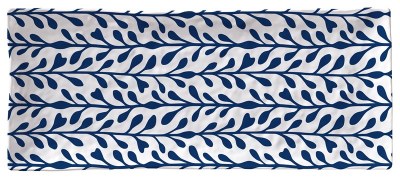 7" x 15" Blue and White Seaweed Melamine Appetizer Tray