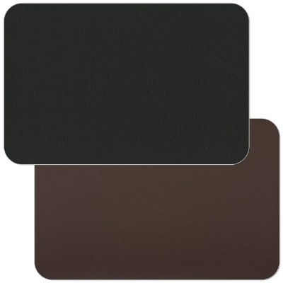12" x 18" Black and Brown Faux Leather Placemat