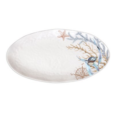 10" x 19" Ocean Tide Oval Melamine Platter