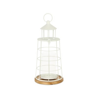 17" White Metal Lighthouse Lantern
