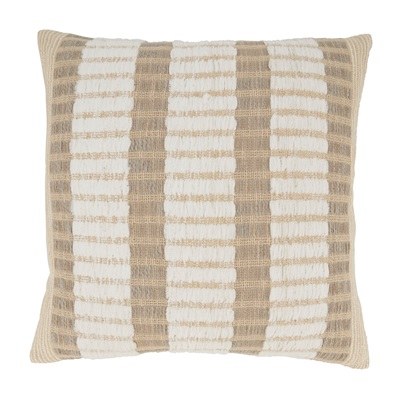 20" Sq Natural Stripes Decorative Pillow