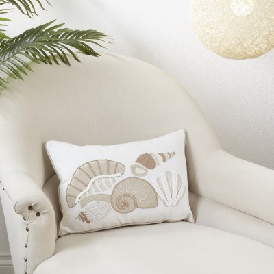 12" x 18" Natural Sea Shells Decorative Pillow