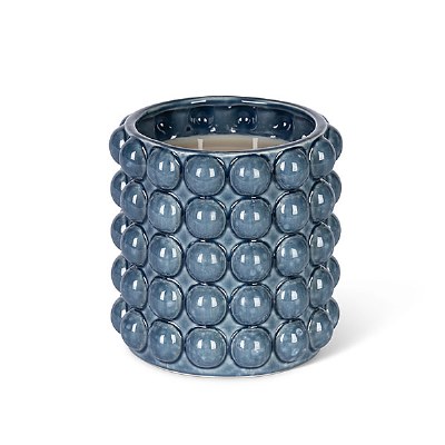 21 Oz Driftwood Fragrance Blue Dots Ceramic Jar Candle
