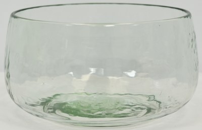 6" Round Clear Green Glass Bowl