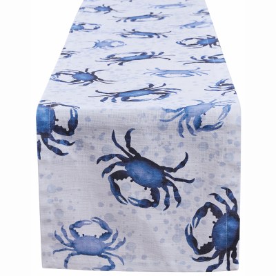 15" x 72" Blue Crab Table Runner