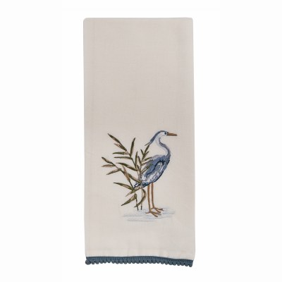 26" x 18" Embroidered Blue Heron Kitchen Towel