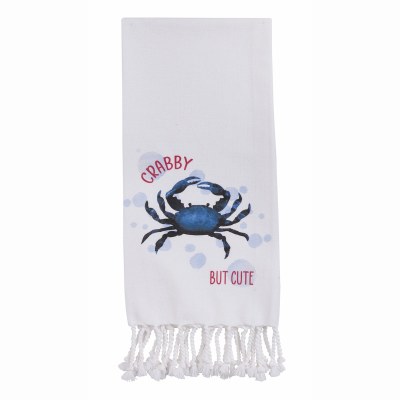 26" x 18" "Crabby But Cute" Blue Crab Kitchen Towel
