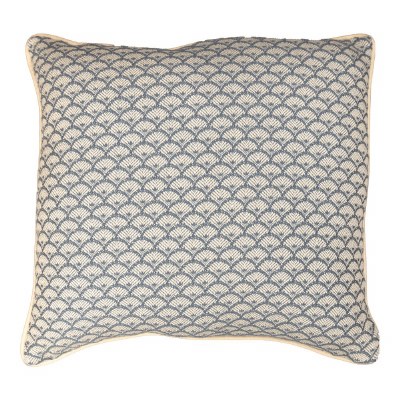 21" Sq Blue Scallop Shell Decorative Pillow