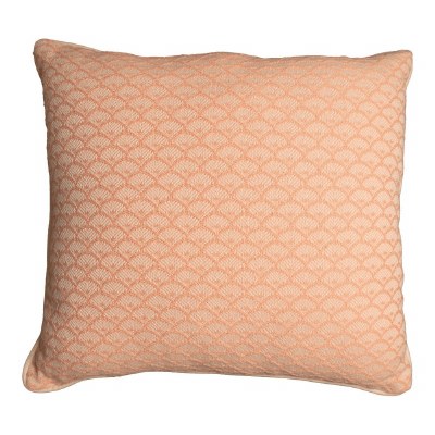 21" Sq Coral Scallop Shell Decorative Pillow