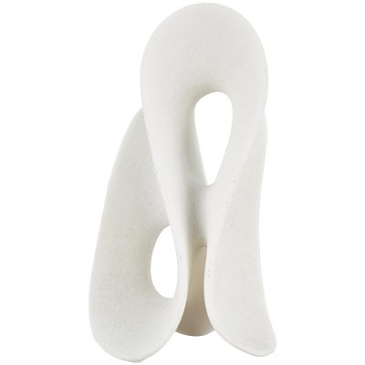 16" White Double Loop Polyresin Sculpture