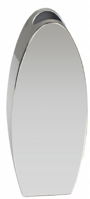 10" Silver Metal Oval Vase