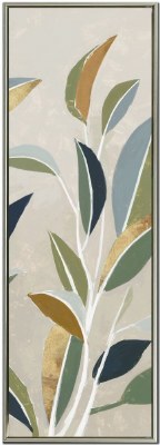 48" x 16" Golden Mosaic Leaves 2 Framed Canvas