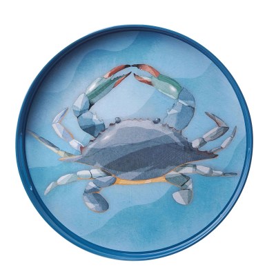 15" Round Blue Crab Tray