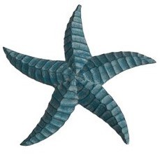 13" Blue Wood Starfish Figurine