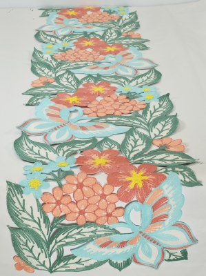 72" Embroidered Floral Table Runner