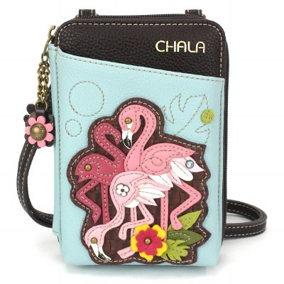 8" x 5" Blue Flamingo Wallet Crossbody Bag