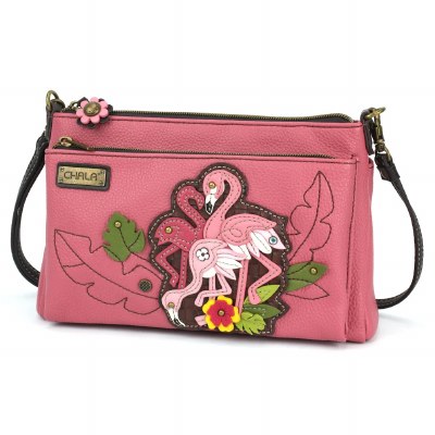 6" x 10" Pink Flamingo Deluxe Crossbody Bag
