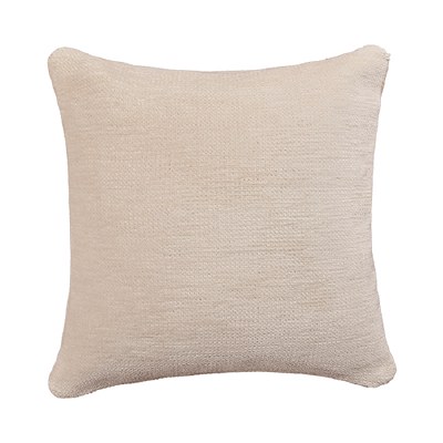 20" Sq Ivory Woven Decorative Pillow