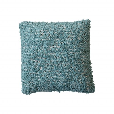 20" Sq Blue Boucle Decorative Pillow