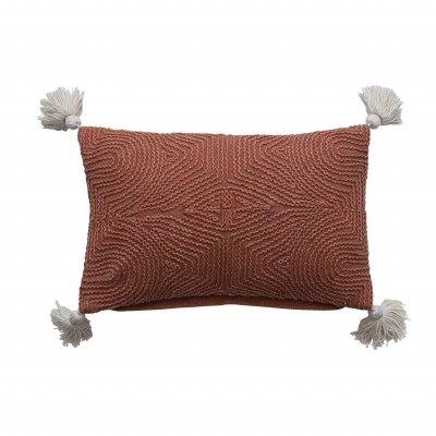 10" x 16" Terracotta Textured Decorative Pillow