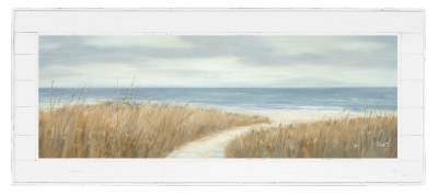 28" x 68" Pathway Coastal Canvas in a White Frame