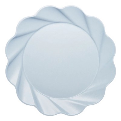 Pack of Eight 12" Round Blue Wavy Paper Plates
