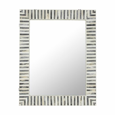 30" x 24" Gray Stripes Rectangle Mirror