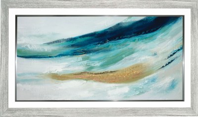 26" x 46" Abstract Wave Coastal Gel Framed Print