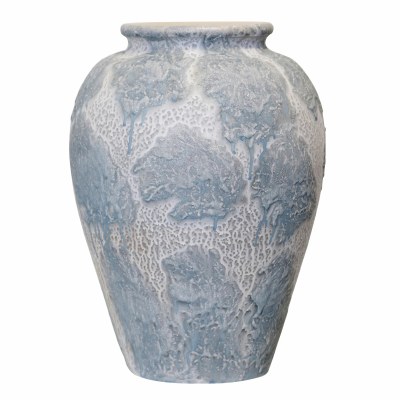 18" Light Blue Textured Ceramic Vase