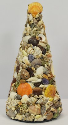 12" Mixed Seashells Cone Tree