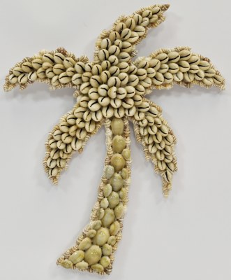 12" Multicolored Shells Palm Tree Coastal Wall Art Plaque